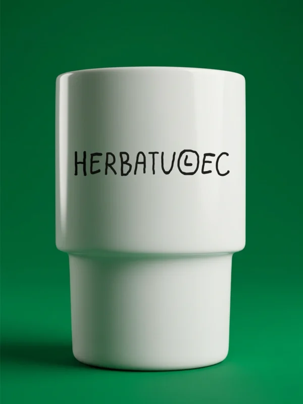 Ceramiczny kubek bez ucha o nazwie herbatulec dla fana ulicznego folkloru i Tumulca