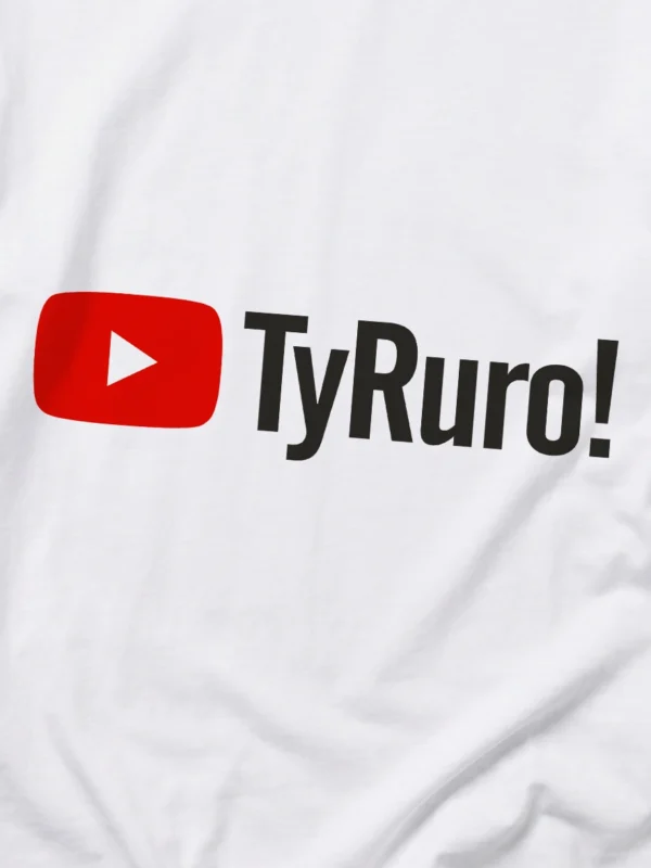 Koszulka oversize z memicznym nadrukiem parodiującym logo YouTube z napisem Ty Ruro